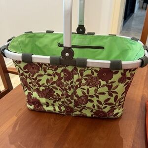 Reisenthel 22L Collapsible Carry-all Bag Basket Green Vine 19x11x9.5” VGUC